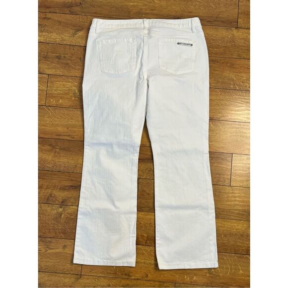 Michael Kors Women's Size 12 White Wide Leg Flared Jeans Pants Stretch - Picture 10 of 10